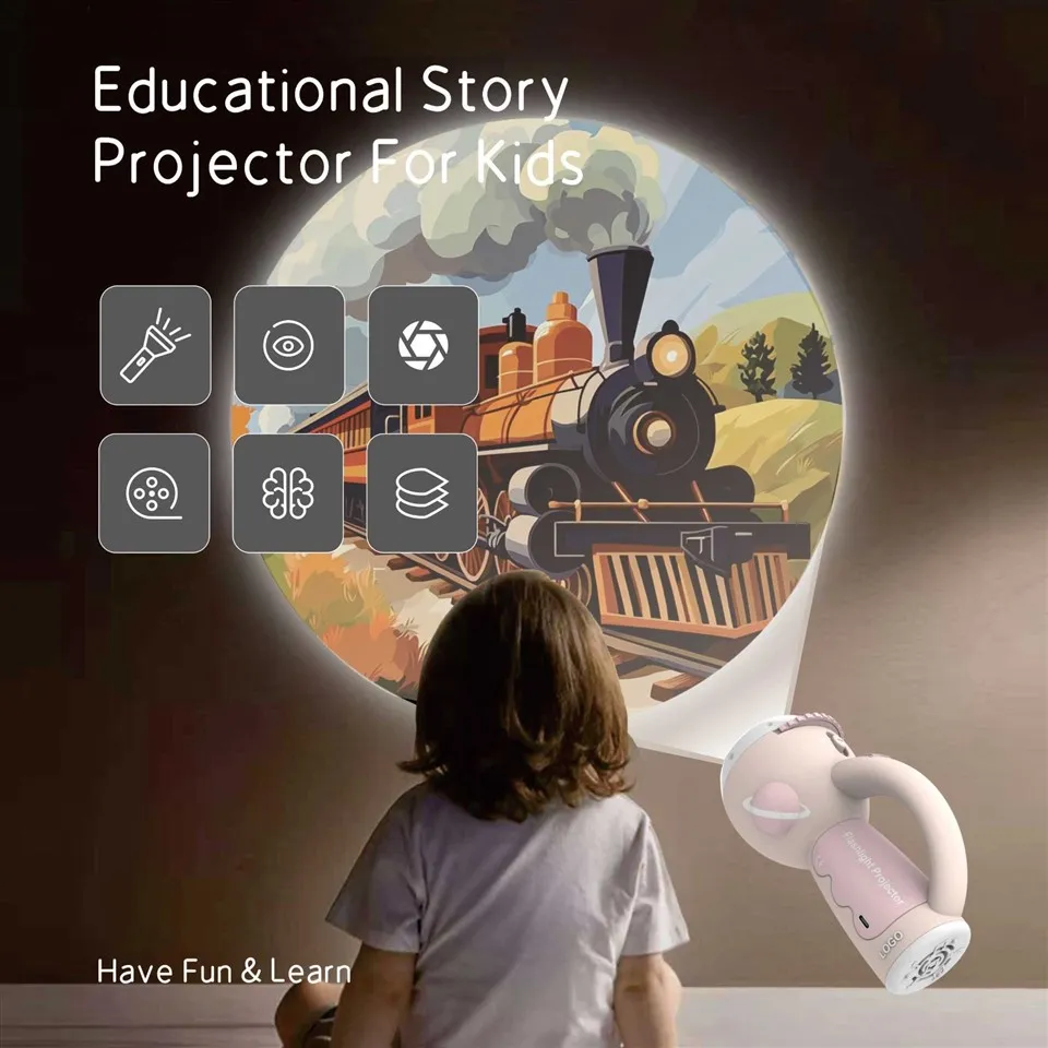 Kids Story Projector Flashlight With Audio Playback – Educational Bedtime Toy For Toddlers And Children suppliers